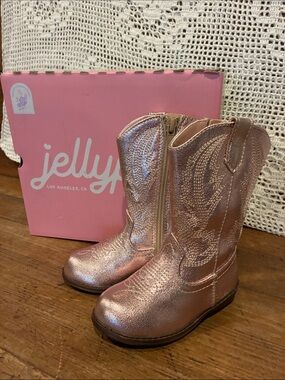 Jellypop Pink Glitter Cowboy Boots Sz 5 NIB